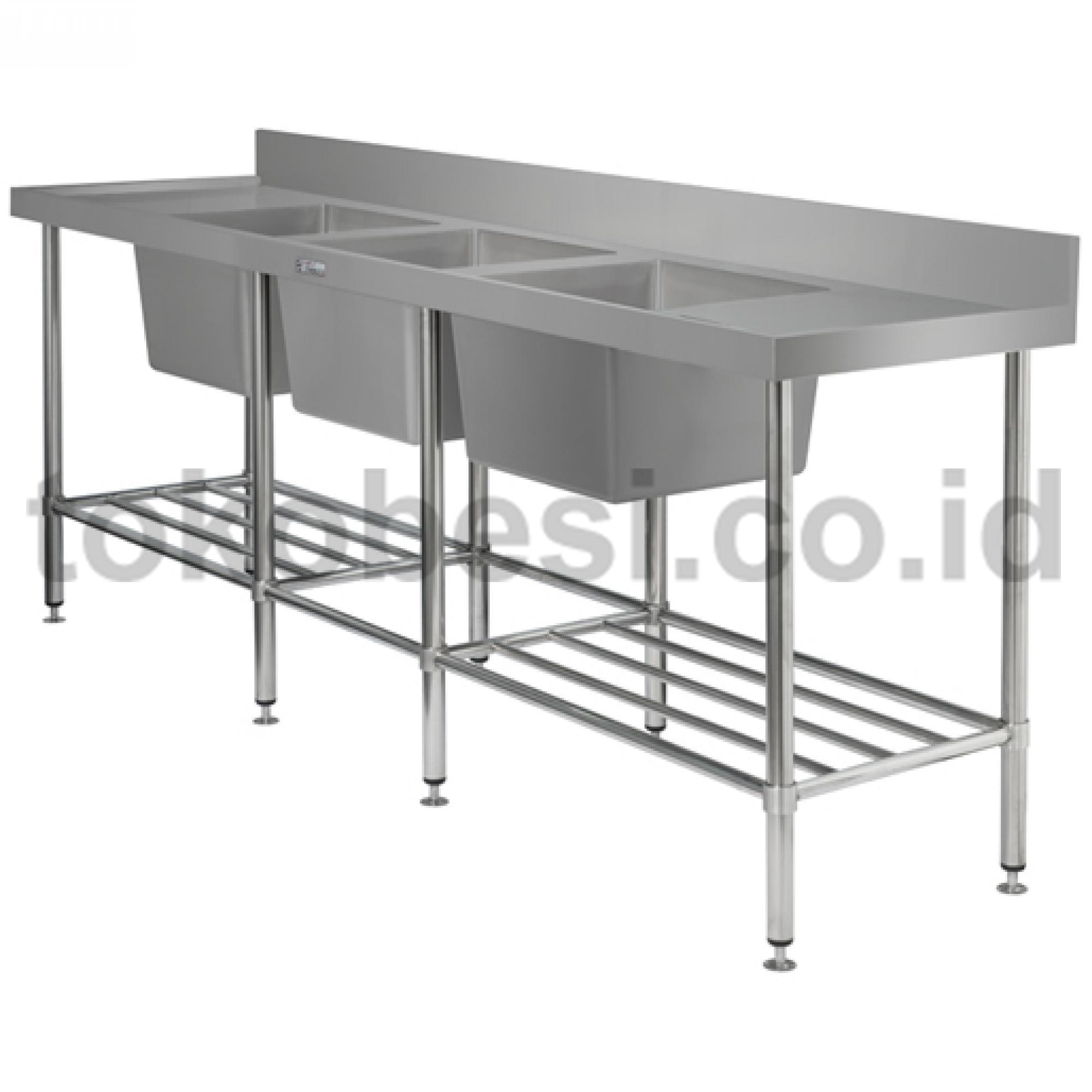 Triple Bowl Sink with Up Stand 2400 x 700 x 900 mm